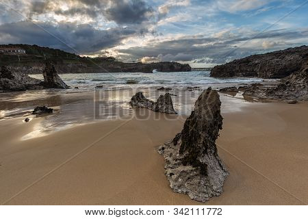 Sunset On The Toro Beach. Llanes. Spain.