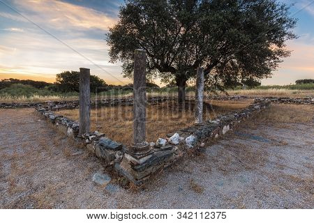 Ancient Roman Villa Of Los Terminos In Monroy. Extremadura. Spain.