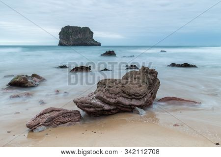 Landscape In Ballota Beach. Llanes. Asturias. Spain.