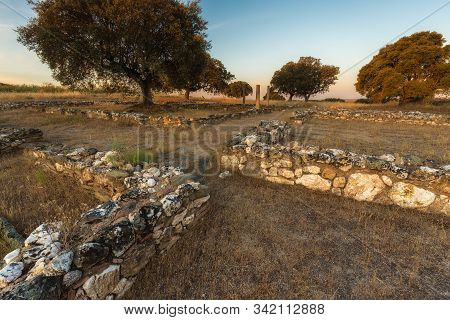 Ancient Roman Villa Of Los Terminos In Monroy. Extremadura. Spain.