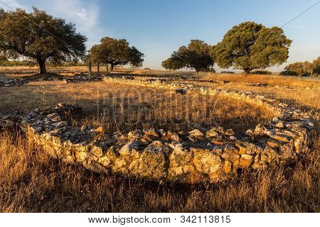 Ancient Roman Villa Of Los Terminos In Monroy. Extremadura. Spain.