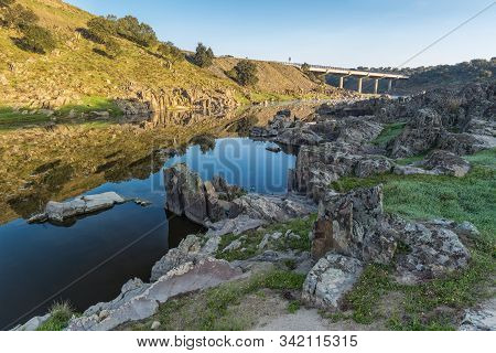 Landscape In The Salor River, Near Aliseda. Extremadura. Spain.