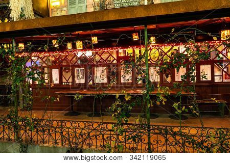 Night View Of Tbilisi City Downtown