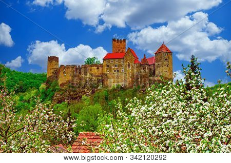 Hardegg Castle In The Thayatal Valley - Lower Austria At Spring Time.