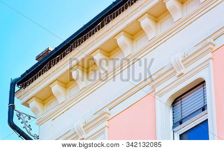 Fragment Of Residential Apartment And Flat Building Exterior In Leibnitz Reflex