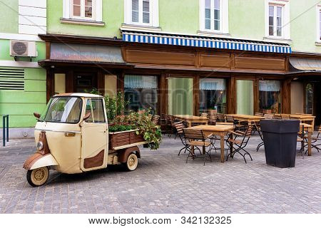 Cityscape With Street Cafes At Celje Old Town In Slovenia