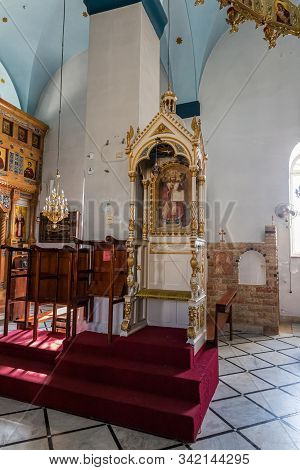 Jerusalem, Israel, December 28, 2018 : The Interior Of The St. Nicholas Church Dungeon In Bayt Jala 
