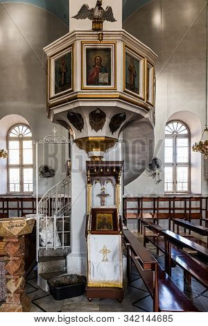 Jerusalem, Israel, December 28, 2018 : The Interior Of The St. Nicholas Church Dungeon In Bayt Jala 