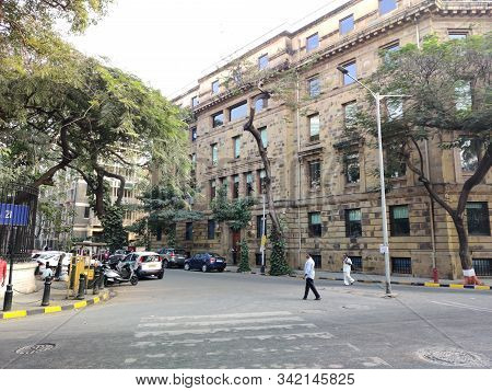 Mumbai, India - April, 2017: Cityscape Of Mumbai Near Chhatrapati Shivaji Maharaj Terminus Railway S