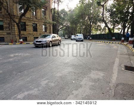 Mumbai, India - April, 2017: Cityscape Of Mumbai Near Chhatrapati Shivaji Maharaj Terminus Railway S