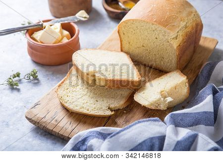 Fresh Homemade Crisp Bread, Top View. French Bread. Bread At Leaven. Unleavened Bread. Fresh Homemad
