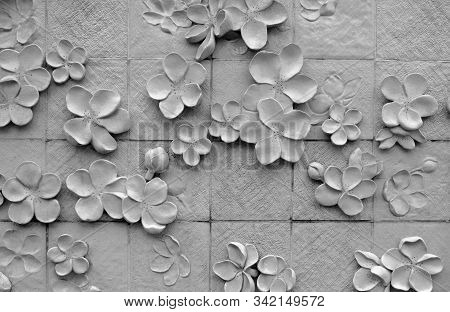 Seoul, South Korea-26 Apr 2019: Ewha Womans University , The Flowers Sculpture Gate Details View