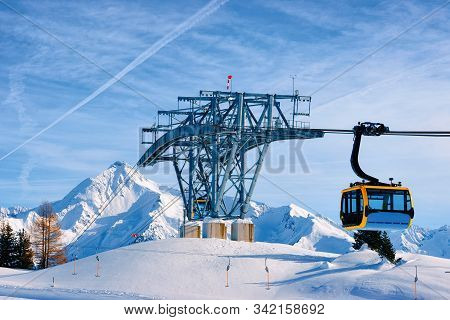 Cable Car At Penken Ski Resort Of Tyrol In Austria