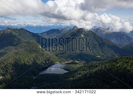 Tetrahedron Provincial Park Near Sechelt, Sunshine Coast, Bc, Canada. Beautiful Aerial View Of Canad