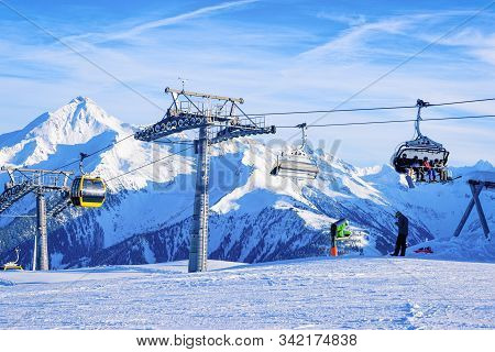 Cable Cars And Chair Lifts In Penken Tyrol In Austria