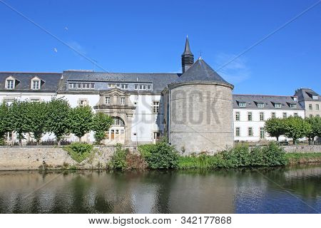 Buildings By The River Blavet In Pontivy, France
