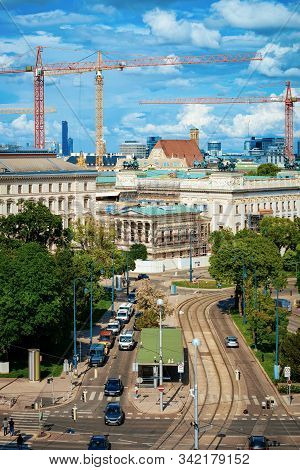 Road With Car Transport On On Parliament In Vienna