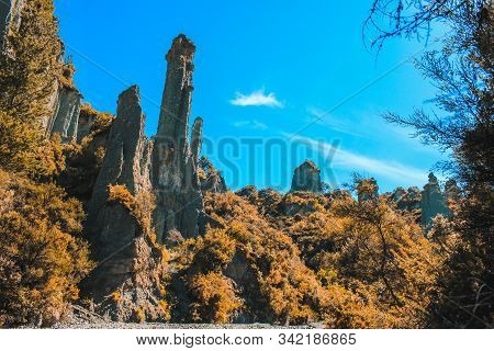 Putangirua Pinnacles In Wairarapa, North Island, New Zealand