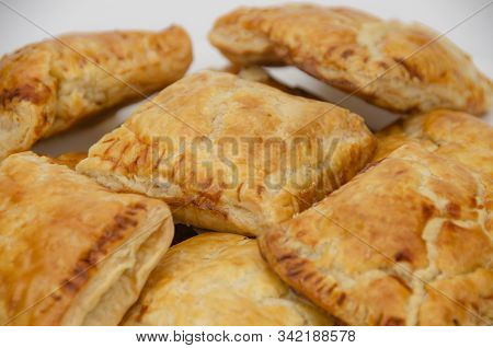 Set Of Fresh Guava Puff Pastries Used For Breakfast. These Delicious Sweets Can Accompany Your Break