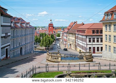 Gotha, Germany - June 01, 2019: View From Friedenstein Castle To The Old Town Of Gotha In Thuringia.