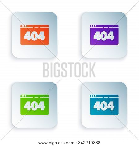 Color Page With A 404 Error Icon Isolated On White Background. Template Reports That The Page Is Not