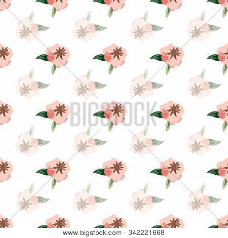 Vector Watercolor Spring Blooming Flower Seamless Background Pattern