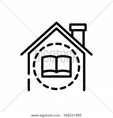 Black Line Icon For Guide Manual Cicerone Book