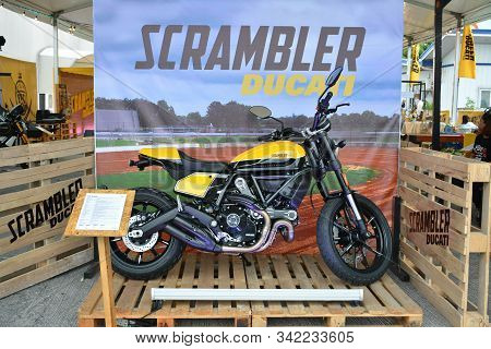 Pasig, Ph - Sept. 29: Ducati Scrambler Motorcycle At Philippine Moto Heritage Weekend On September 2