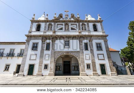 Pombal, Portugal - August 23, 2019: Facade Of The Church Of Our Lady Of Cardal, Built In The 17th Ce