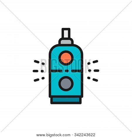 Control Panel On And Off, Switch Machines Flat Color Line Icon.