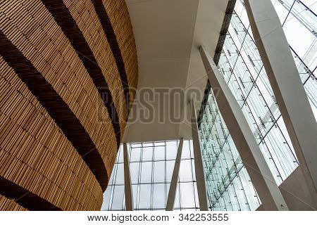 Oslo, Norway - August 11, 2019: Opera House In Oslo. Interior View. Modern Building Designed By Snoh
