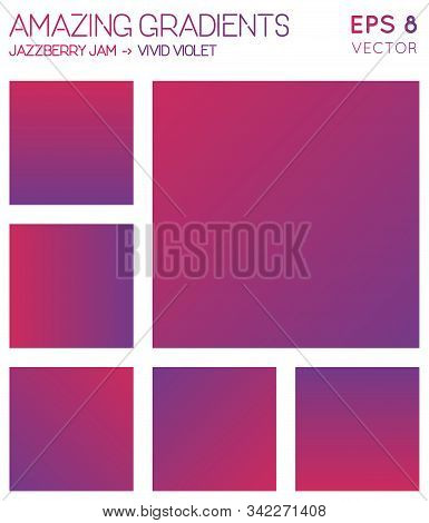 Colorful Gradients In Jazzberry Jam, Vivid Violet Color Tones. Actual Background, Classic Vector Ill