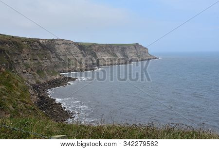 Scenic Views Stretching Along The Sea Cliffs Of North England.