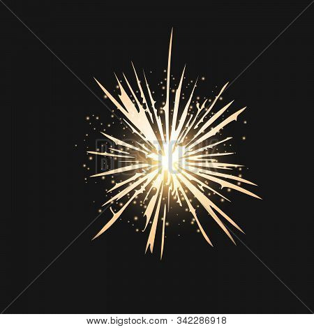 Sparkle Realistic Light Effect. Stock Vector Illustration Isolated On White Background.