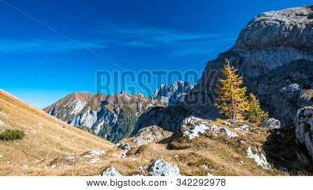 The Carnic Alps In A Colorful Autumn Day