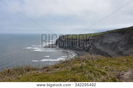 Scenic Views Of Coastline Of Robin Hood's Bay
