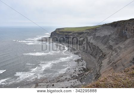 Crumbling Sea Cliffs In Robin Hood's Bay