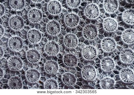 Silver Gray Lacy Fabric Directly From Above