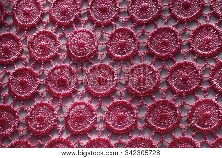 Thin Pink Lacy Fabric Directly From Above
