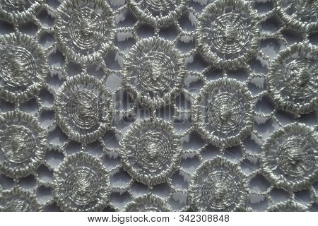 Thin Ivory White Lacy Fabric From Above