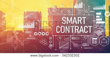 Smart Contract Concept With Downtown San Francisco Buildings