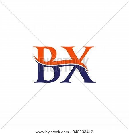Bx Letter Logo Design Vector With Blue And Grey Colors. Bx Logo Design.