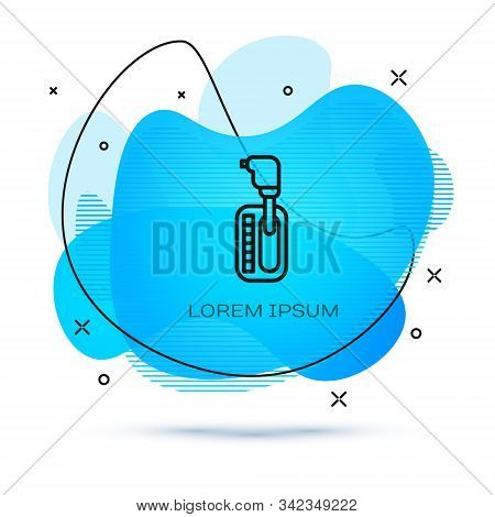 Line Gear Shifter Icon Isolated On White Background. Transmission Icon. Abstract Banner With Liquid 