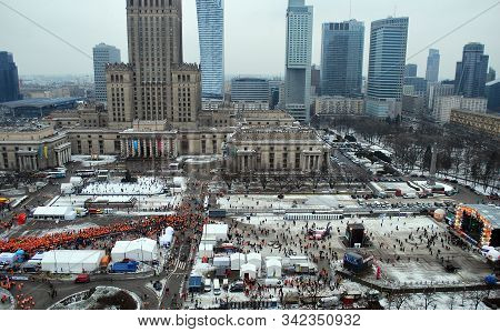Warsaw, Poland. 10 January 2016. Wosp. Free Concert At The Charity Campaign Of The Great Orchestra O