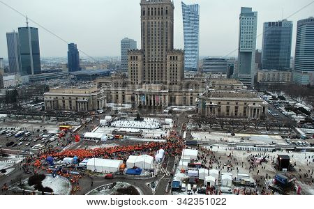 Warsaw, Poland. 10 January 2016. Wosp. Free Concert At The Charity Campaign Of The Great Orchestra O