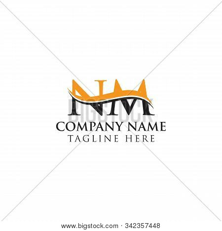 Swoosh Letter Nm Logo Design Vector Template. Nm Letter Logo Design.