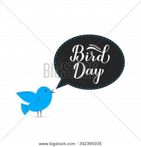 National Bird Day Greeting Card For Bird Lovers. Easy To Edit Vector Template For Logo Design, Banne