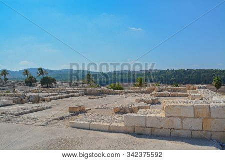 Archaeological Remains In Tel Megiddo National Park, World Heritage Site. At Jezebel Valley, Norther