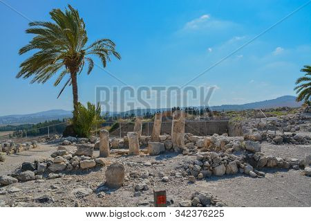 Archaeological Remains In Tel Megiddo National Park, World Heritage Site. At Jezebel Valley, Norther
