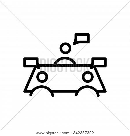 Black Line Icon For Discussion Debate Disagreement Impugnment Polemics